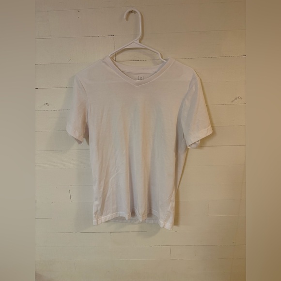 George Other - George White V-Neck T-Shirt Small Cotton Polyester Basic Tee